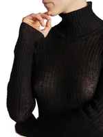 Turtleneck Top Ribbed Knit