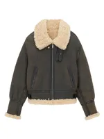 Reversible Aviator Jacket Aged Leather And Shearling