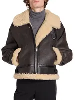 Reversible Aviator Jacket Aged Leather And Shearling