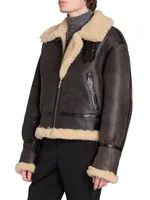 Reversible Aviator Jacket Aged Leather And Shearling