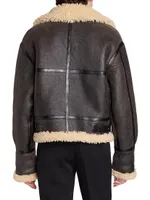 Reversible Aviator Jacket Aged Leather And Shearling