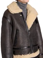 Reversible Aviator Jacket Aged Leather And Shearling