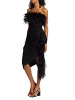 Feather Crystal Sash Dress