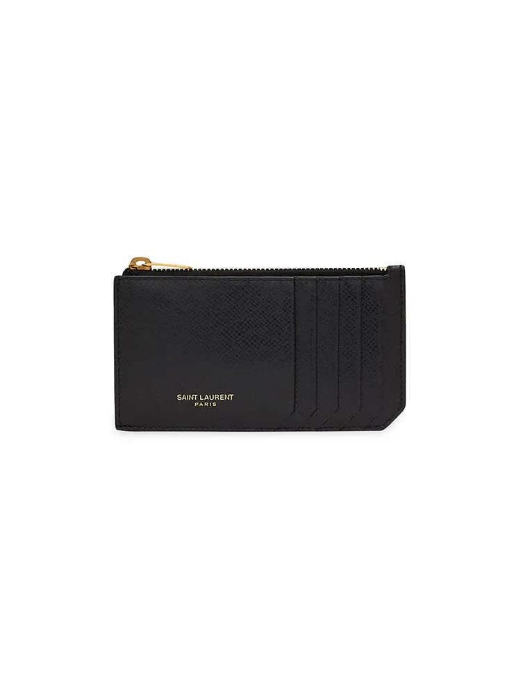 Fragments Zip Card Case In Coated Bark Leather