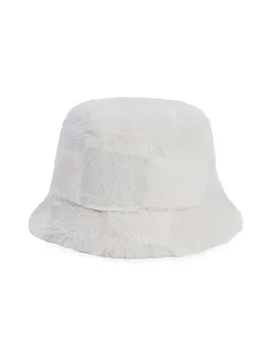 Gilly Checkerboard Shearling Bucket Hat