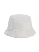 Gilly Checkerboard Shearling Bucket Hat