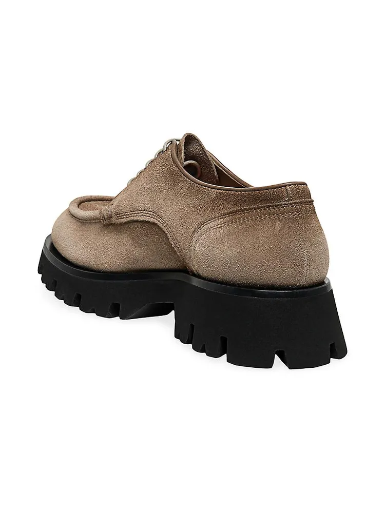 Suede Lug-Sole Derby Shoes