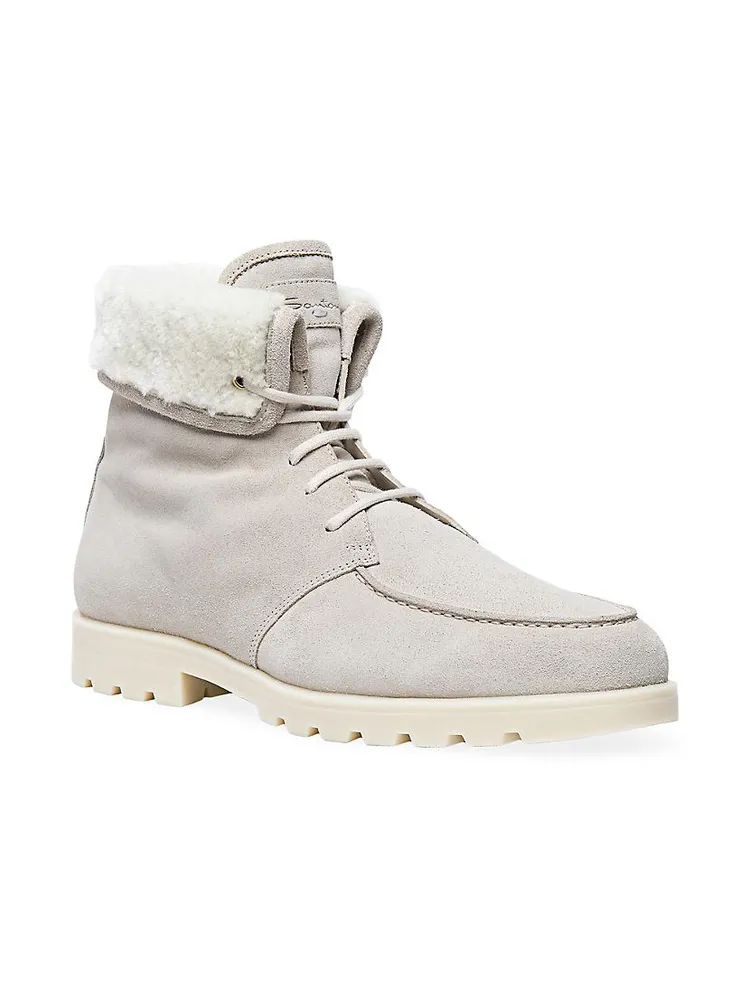Suede Lug-Sole Ankle Boots