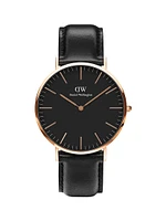 Classic Sheffield Leather Strap Watch/40MM