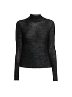 Formfitting Wool Turtleneck Top