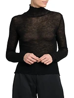 Formfitting Wool Turtleneck Top