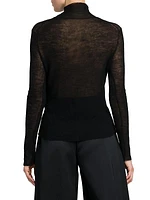 Formfitting Wool Turtleneck Top