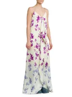 Ombré Floral Ruffle Maxi Dress