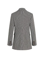 Phoebe Houndstooth Double-Breasted Blazer