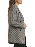 Phoebe Houndstooth Double-Breasted Blazer