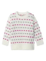 Little Girl's & Metallic Basket Weave Sweater