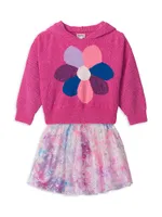 Little Girl's & Flower Power Sweater Hoodie