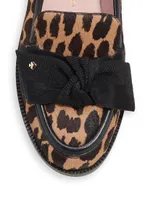 Leandra Leopard-Print Leather Loafers