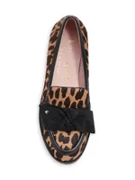 Leandra Leopard-Print Leather Loafers