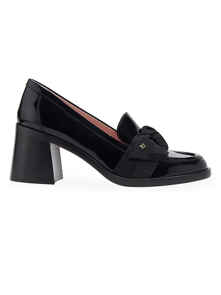 Leandra 89MM Leather Block-Heel Loafers