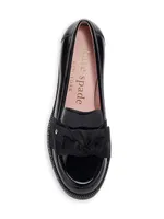 Leandra 89MM Leather Block-Heel Loafers