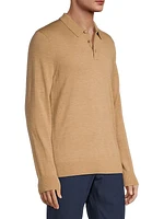 Wool Long-Sleeve Polo Shirt