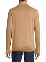 Wool Long-Sleeve Polo Shirt