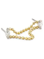 Iskra Goldie Two-Tone 14K Gold & 0.24 TCW Diamond Ball Chain Earring