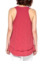 Shrunken Raw Mock Hem Shirttail Tank