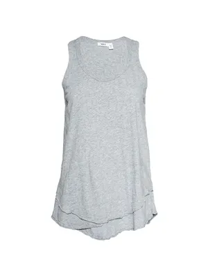 Shrunken Raw Mock Hem Shirttail Tank