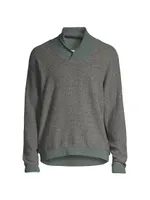 Brushed Bouclé Shawl Collar Sweater