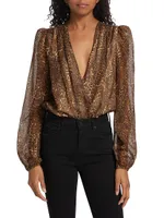 Isa Leopard Silk Bodysuit