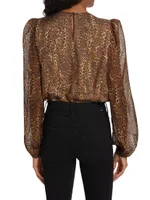 Isa Leopard Silk Bodysuit