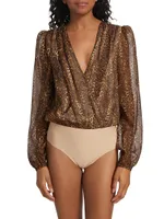 Isa Leopard Silk Bodysuit