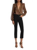 Isa Leopard Silk Bodysuit