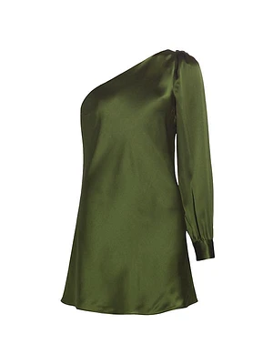 Juanita Silk One-Shoulder Minidress