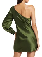 Juanita Silk One-Shoulder Minidress