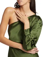 Juanita Silk One-Shoulder Minidress