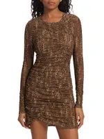 Magdalena Leopard-Print Ruched Minidress