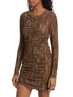 Magdalena Leopard-Print Ruched Minidress