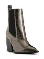 Ria 90MM Snake-Embossed Leather Booties