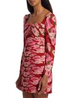 Giulia Floral Long-Sleeve Minidress