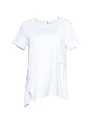 Short Sleeve Easy Crossover Hem Tee