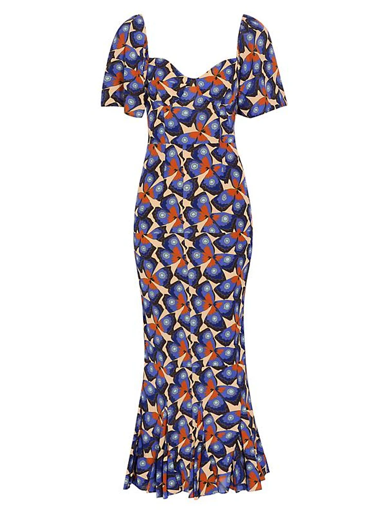 Ramona Butterfly-Print Midi-Dress