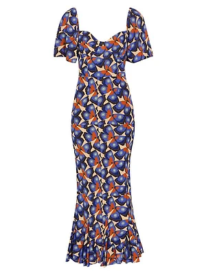 Ramona Butterfly-Print Midi-Dress