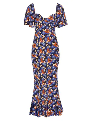 Ramona Butterfly-Print Midi-Dress