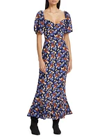 Ramona Butterfly-Print Midi-Dress