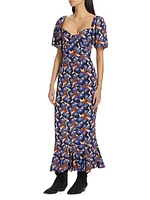 Ramona Butterfly-Print Midi-Dress