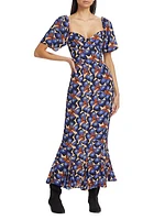 Ramona Butterfly-Print Midi-Dress