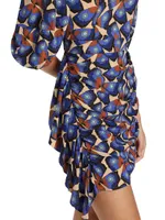 Pia Butterfly-Print Fitted Minidress